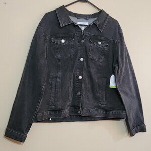 Time And Tru Black Denim Jean Jacket Size XXL (20) NWT